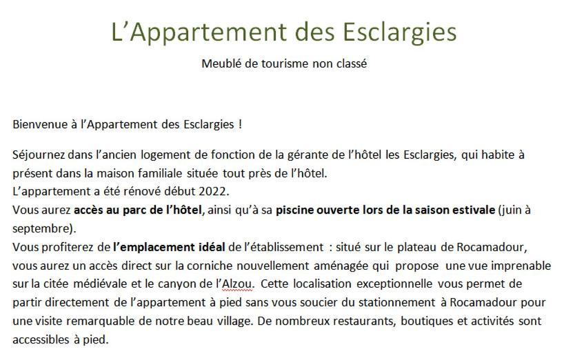 L'Appartement Des Esclargies Rocamadour Ngoại thất bức ảnh